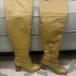Zara Over the Knee Tan Boots